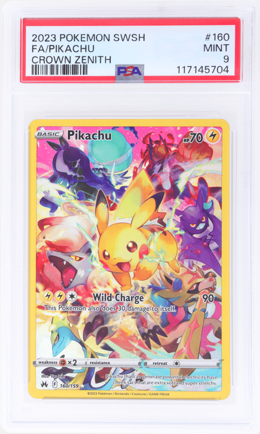 2023 Pokemon Sword and Shield Crown Zenith Pikachu #160 PSA 9