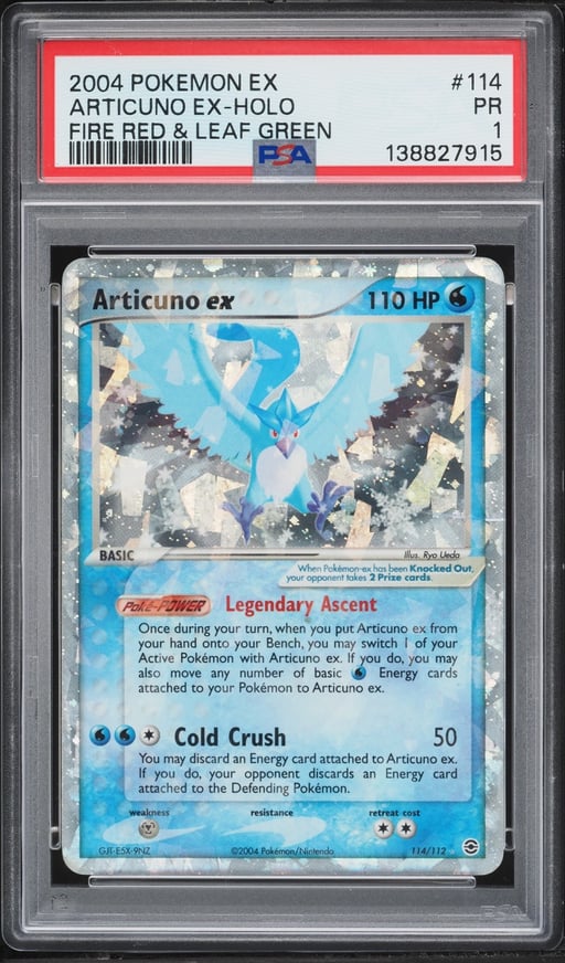 2004 Pokemon EX Fire Red & Leaf Green Holo Articuno ex #114 PSA 1 PR