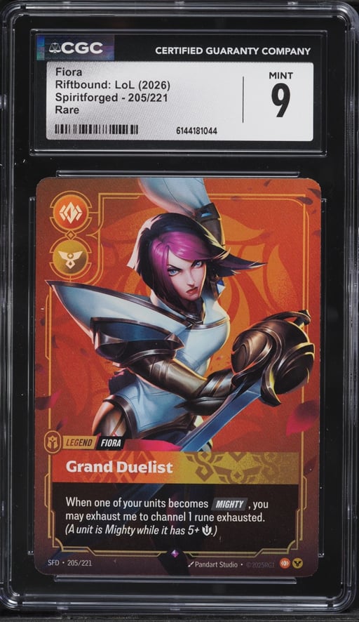 2026 Riftbound League Of Legends LoL Spiritforged Fiora #205 CGC 9 MINT