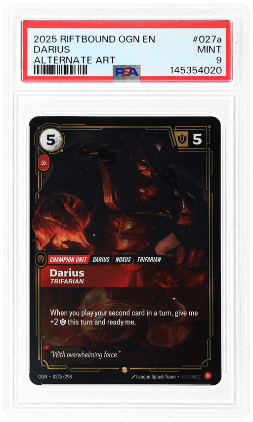 2025 Riftbound: League of Legends Origins Alternate Art Darius #027a PSA 9