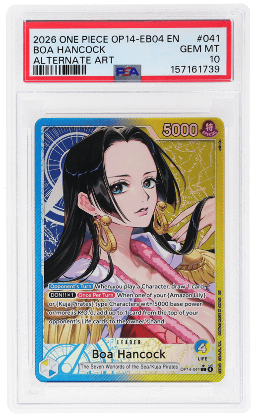 2026 One Piece the Azure Sea's Seven Extra Booster Alternate Art Boa Hancock #OP14-041 PSA 10