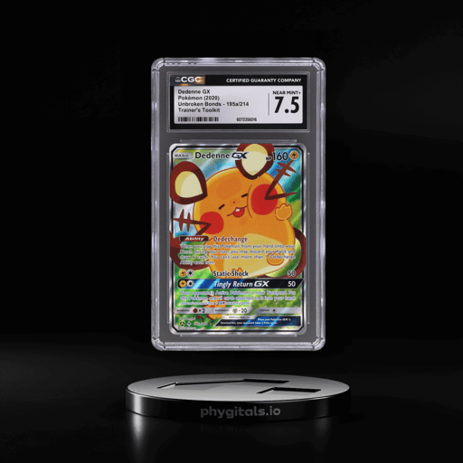 2020 Pokemon Sun and Moon Unbroken Bonds Promo Alternate Art Trainer's Toolkit Dedenne Gx #195a CGC 7.5