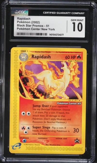 2002 Pokemon Promo Center New York Rapidash #51 CGC 10 GEM MINT