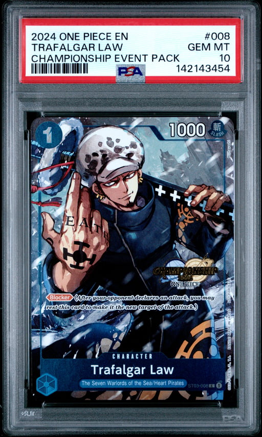 2024 ONE PIECE CHAMPIONSHIP 2024 EVENT PACK 008 TRAFALGAR LAW PSA 10