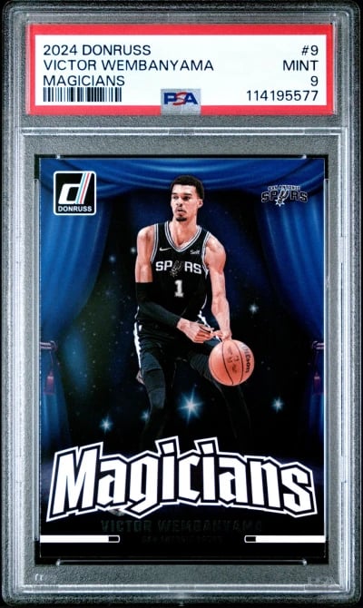 2024 PANINI DONRUSS MAGICIANS #9 VICTOR WEMBANYAMA PSA 9