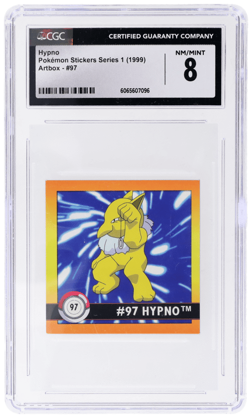 1999 Pokemon Stickers Artbox Hypno #97 CGC 8