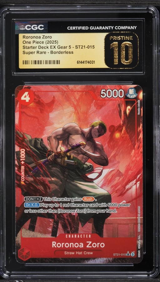 2025 One Piece Starter Deck Ex Gear 5 Borderless Roronoa Zoro #ST21-015 CGC 10 PRISTINE