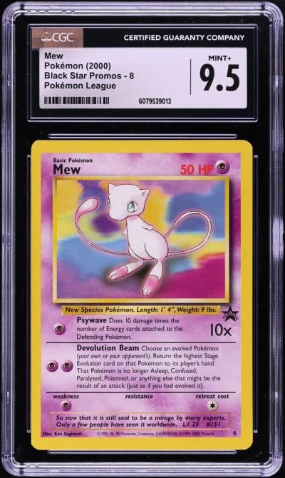 2000 Pokemon League Black Star Promo Mew #8 CGC 9.5 MINT+