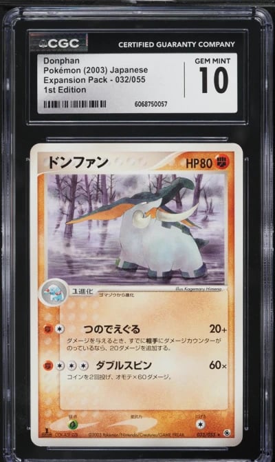 2003 Pokemon Japanese Expedition 1st Edition Donphan #32 CGC 10 GEM MINT