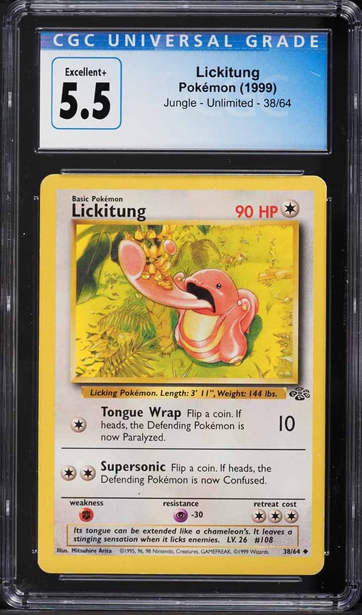 1999 Pokemon Jungle Lickitung #38 CGC 5.5 EX+
