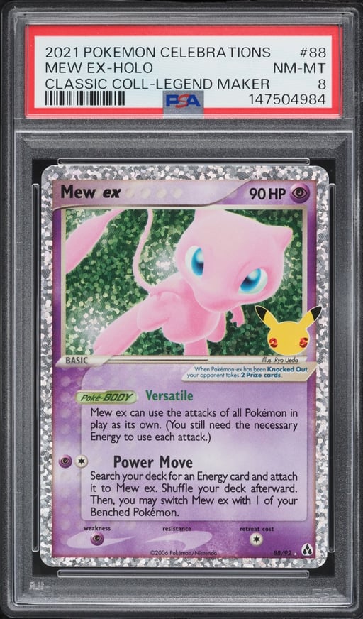 2021 Pokemon Sword & Shield Celebrations Classic Collection Legend Maker Holo Mew ex #88 PSA 8