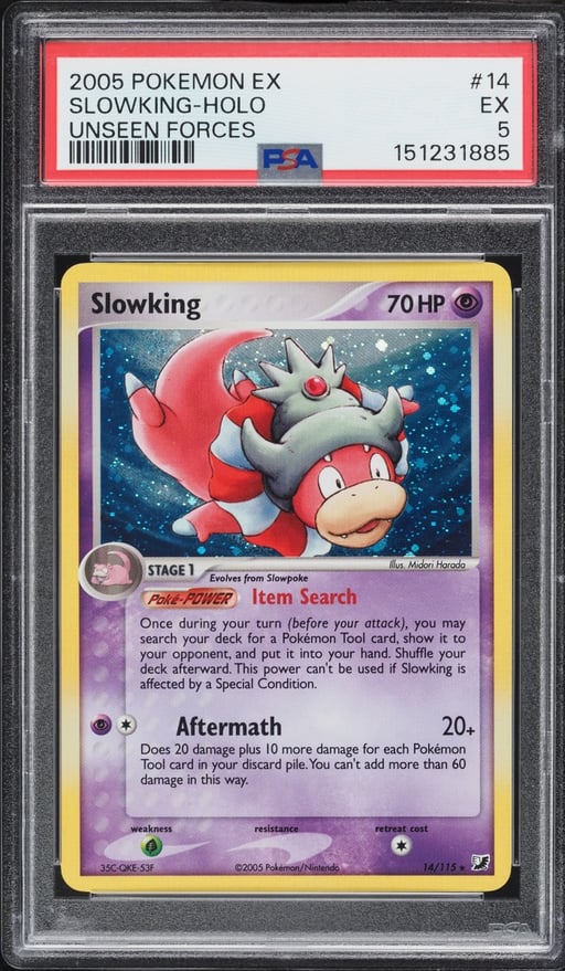 2005 Pokemon EX Unseen Forces Holo Slowking #14 PSA 5 EX