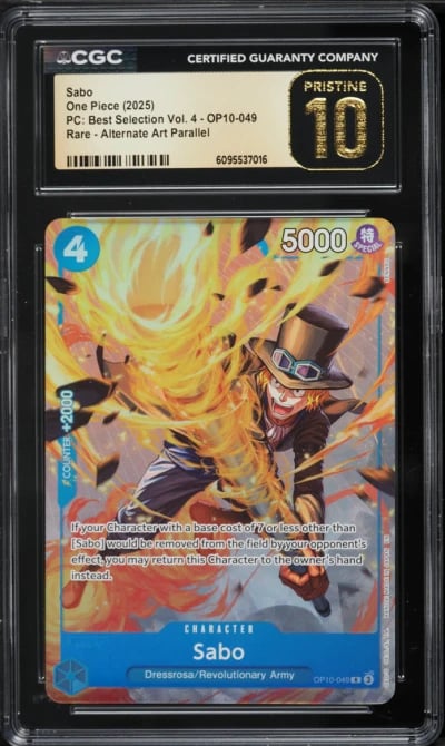 2025 One Piece Premium Best Selection Vol. 4 Alt Art Parallel Sabo #OP10-049 CGC 10 PRISTINE