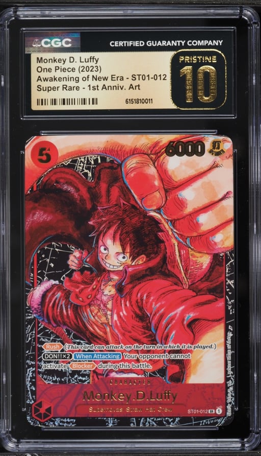 2023 One Piece Awakening Of The New Era 1st Anniversary SR Monkey D. Luffy #ST01-012 CGC 10