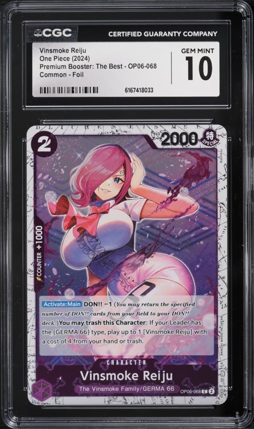 2024 One Piece Premium Booster: The Best Foil Vinsmoke Reiju #OP06-068 CGC 10 GEM MINT