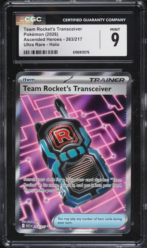 2026 Pokemon Mega Evolution Ascended Heroes Full Art Team Rocket's Transceiver #263 CGC 9 MINT