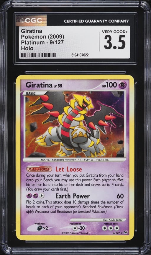 2009 Pokemon Platinum Holo Giratina #9 CGC 3.5 VG+