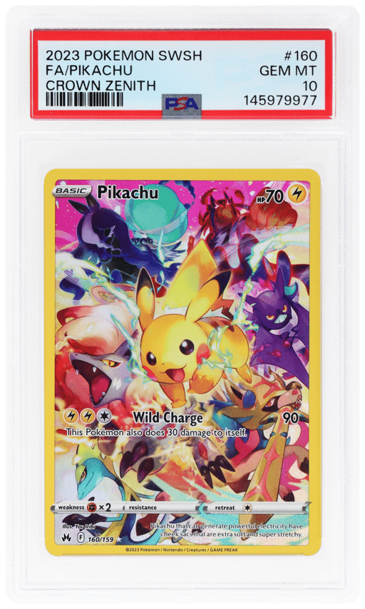 2023 Pokemon Sword and Shield Crown Zenith Pikachu #160 PSA 10