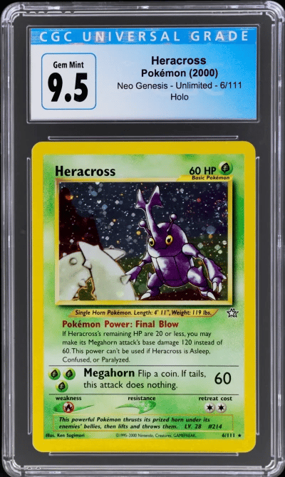 2000 Pokemon Neo Genesis Holo Heracross #6 CGC 9.5