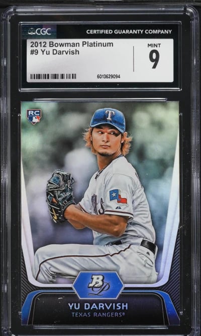 2012 Bowman Platinum Yu Darvish ROOKIE #9 CGC 9 MINT