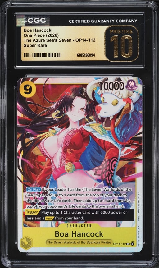 2026 One Piece The Azure Sea's Seven Boa Hancock #OP14-112 CGC 10 PRISTINE
