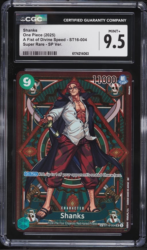 2025 One Piece A Fist Of Divine Speed SR Shanks #ST16-004 CGC 9.5 MINT+