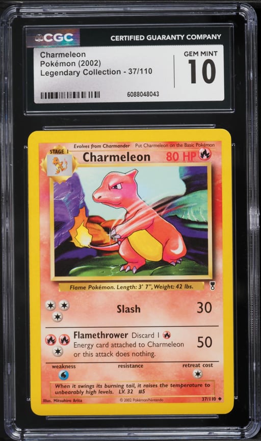 2002 Pokemon Legendary Collection Charmeleon #37 CGC 10 GEM MINT