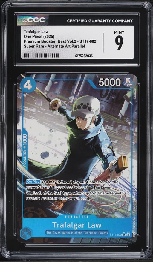 2025 One Piece Japanese Premium Booster: Best Vol.2 Alt Art Trafalgar Law #ST17-002 CGC 9 MINT