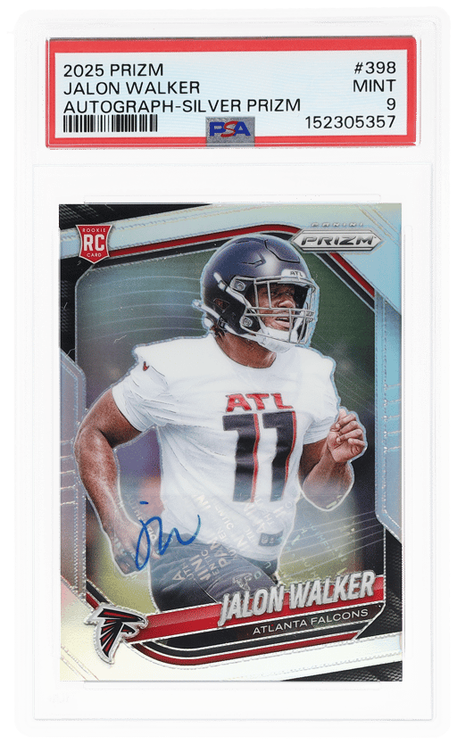 2025 Panini Prizm Autograph Silver Prizm Jalon Walker #398 PSA 9