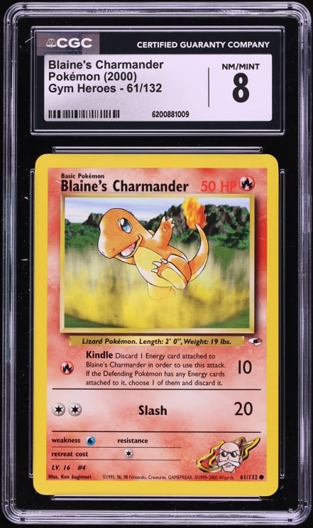 2000 Pokemon Gym Heroes Blaine's Charmander #61 CGC 8 NM-MT
