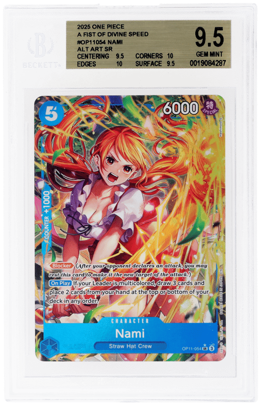 2025 One Piece A Fist of Divine Speed Alternate Art Nami #OP11054 BGS 9.5