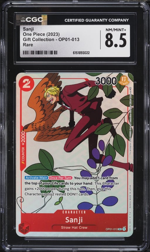 2023 One Piece Gift Collection Sanji #OP01-013 CGC 8.5 NM-MT+