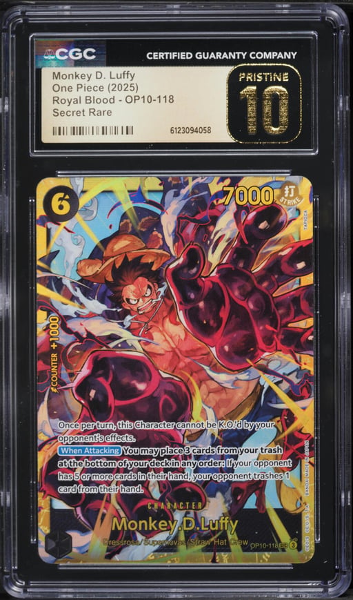 2025 One Piece Royal Blood SEC Monkey D. Luffy #OP10-118 CGC 10 PRISTINE