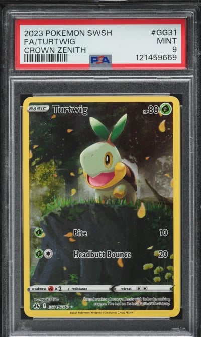 2023 Pokemon Sword & Shield Crown Zenith Full Art Turtwig #GG31 PSA 9 MINT