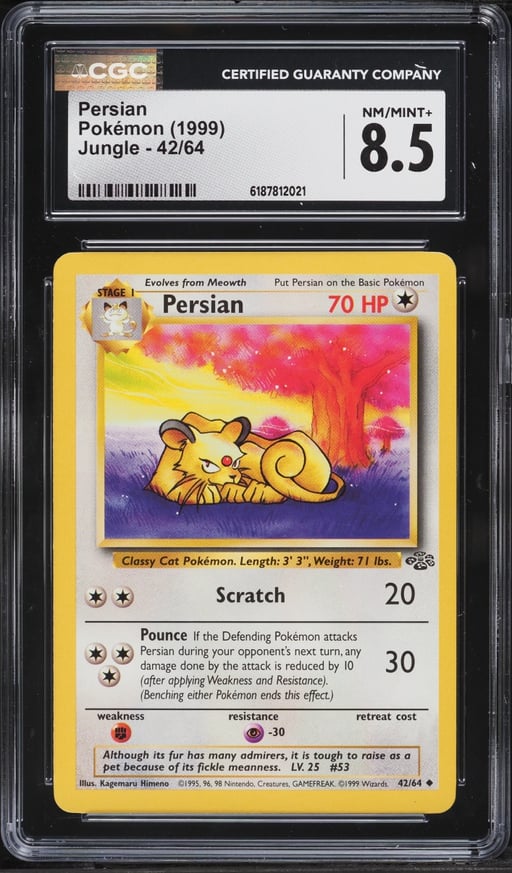 1999 Pokemon Jungle Persian #42 CGC 8.5 NM-MT+