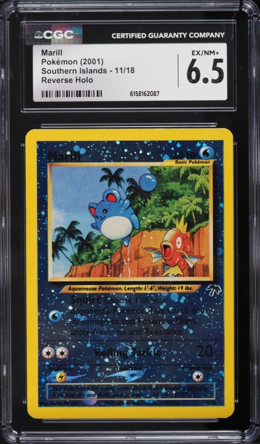 2001 Pokemon Southern Islands Reverse Holo Marill #11 CGC 6.5 EXMT+