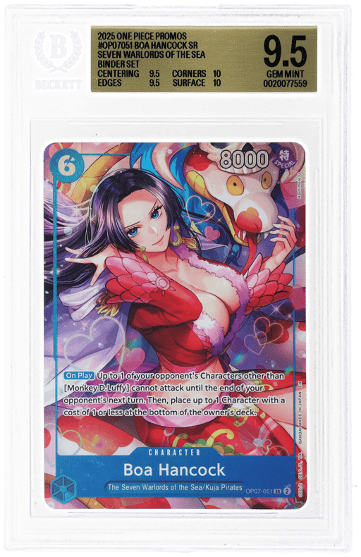 2025 One Piece Seven Warlords of the Sea Binder Set Boa Hancock #OP07-051 BGS 9.5