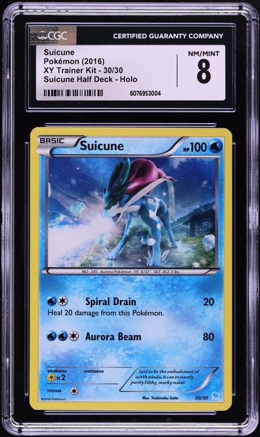 2016 Pokemon XY Trainer Kit Half Deck Holo Suicune #30 CGC 8 NM-MT