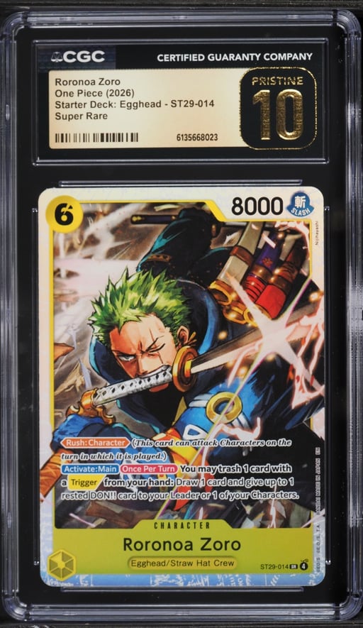 2026 One Piece Starter Deck Egghead SR Roronoa Zoro #ST29-014 CGC 10 PRISTINE