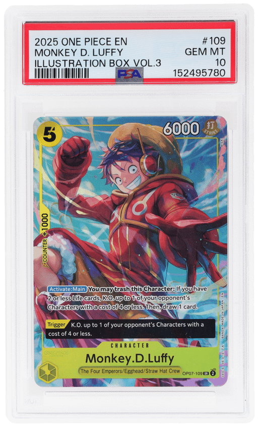 2025 One Piece Promos Illustration Box Volume 3 Monkey D. Luffy #OP07109 PSA 10