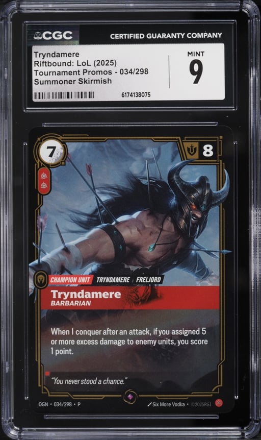 2025 Riftbound LoL Tournament Promo Summoner Skirmish Tryndamere #034 CGC 9 MINT
