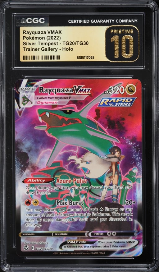 2022 Pokemon Sword & Shield Silver Tempest CHR Rayquaza VMAX #TG20 CGC 10 PRISTINE