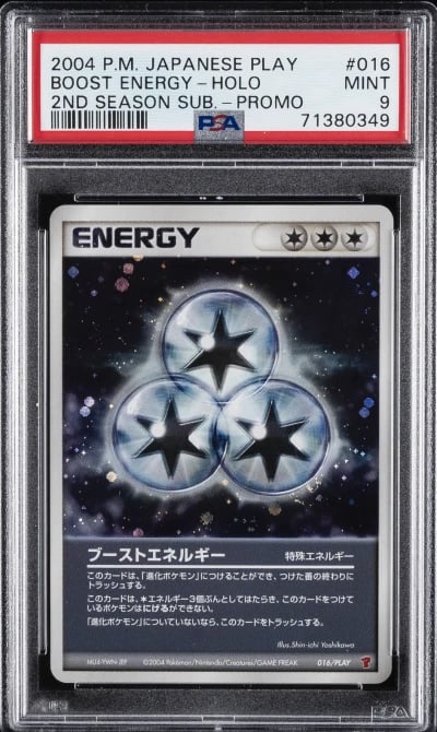 2004 POKEMON JPN PLAY PROMO 2ND SEASON SUBSCRIPTION #016 BOOST ENERGY-HOLO PSA 9