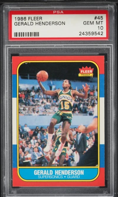 1986 Fleer Basketball Gerald Hen