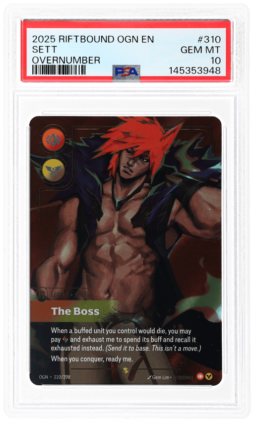 2025 Riftbound: League of Legends Origins Overnumber Sett the Boss #310 PSA 10