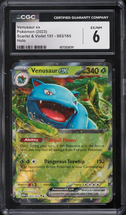 2023 Pokemon Scarlet & Violet 151 Holo Venusaur ex #3 CGC 6 EXMT