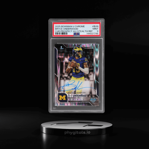 2025 Bowman University Chrome Bowman Chrome Prospect Autographs Stealth Refractor Bryce Underwood #BUN PSA 9