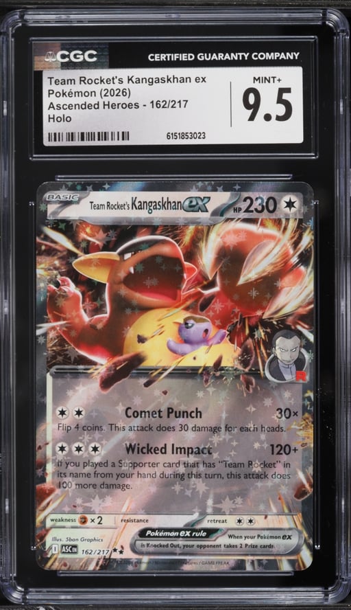 2026 Pokemon Mega Ascended Heroes Holo Team Rocket's Kangaskhan ex #162 CGC 9.5 MINT+