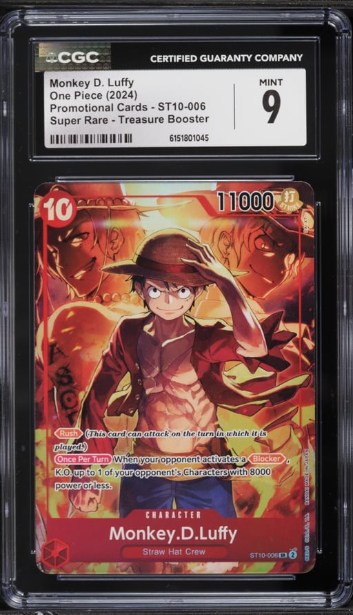 2024 One Piece Promo Treasure Booster SR Monkey D. Luffy #ST10-006 CGC 9 MINT