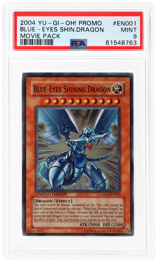 2004 Yu Gi Oh Promo Movie Pack Blue Eyes Shining Dragon #MOVEN001 PSA 9